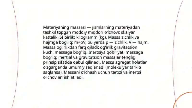 Materiyaning asosiy fizikaviy xossalari 3