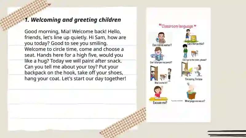 Classroom language: usefel english phrases for preschool teachers 3
