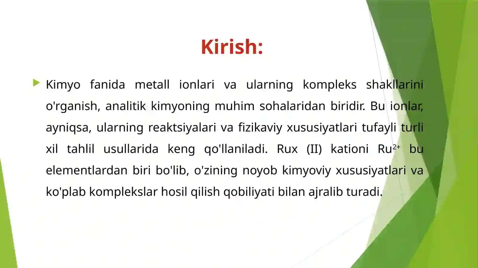 Rux(II) kationining analitik kimyosi 3