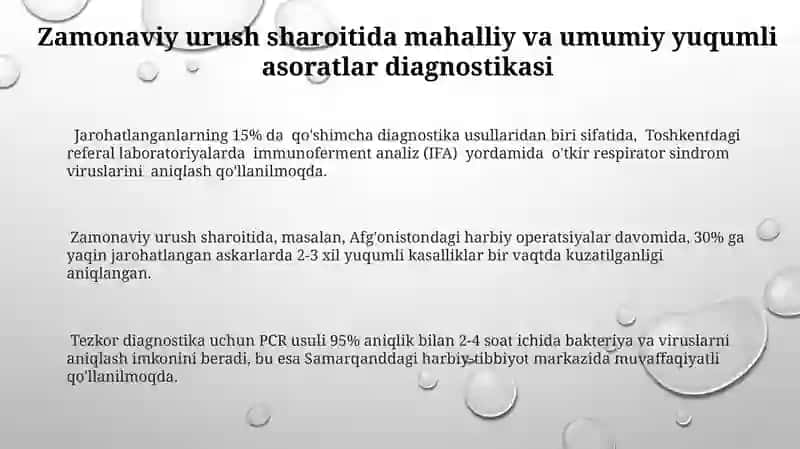 Zamonaviy urushlarda mahalliy va umumiy infeksion asoratlarini diagnostika usullari 3