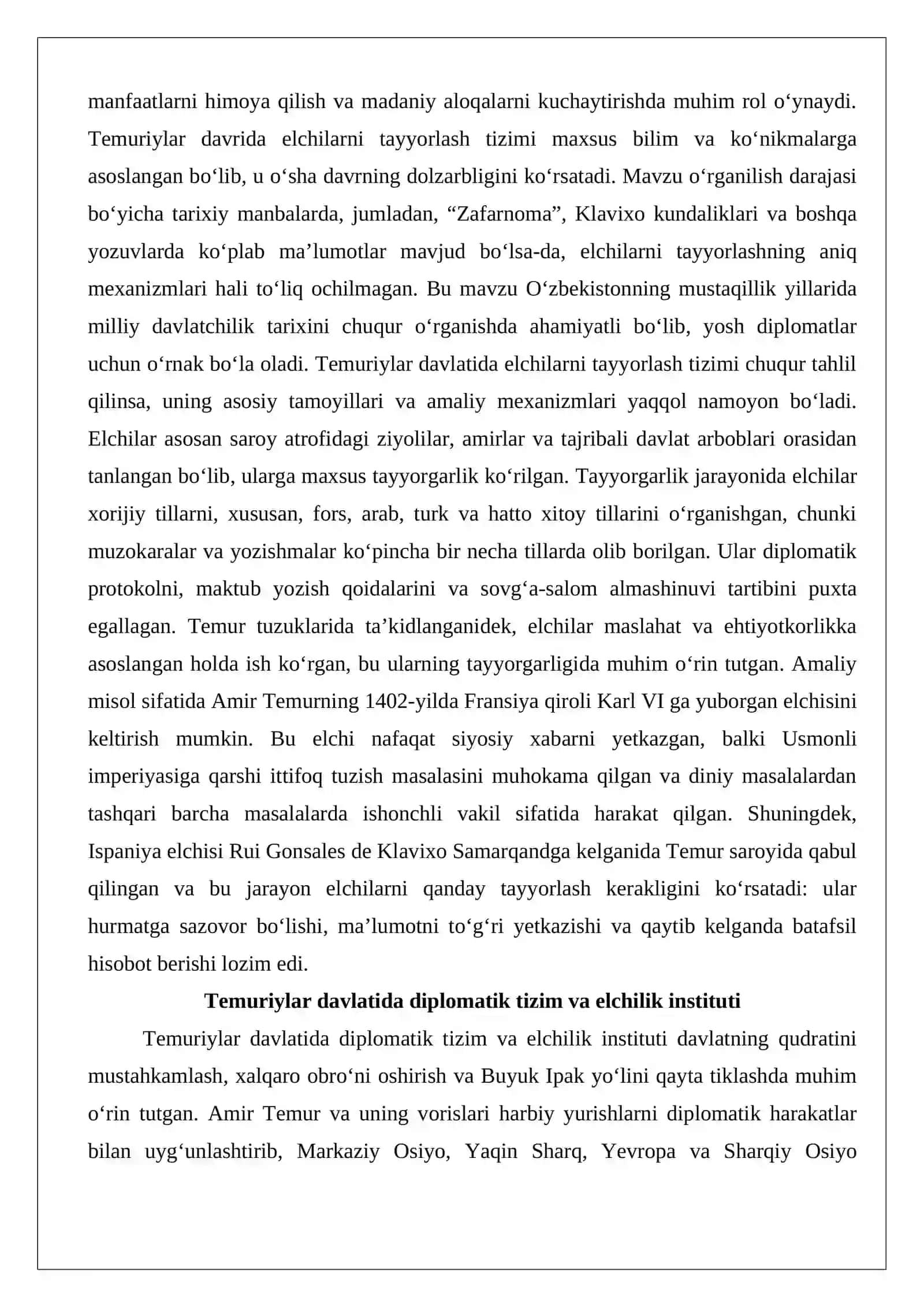 Temuriylar davlatida elchilarni tayyorlash tizimi 3