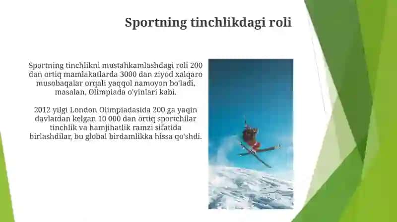 Sportning Tinchlik O'rnatishdagi Rolini O'rganish 3