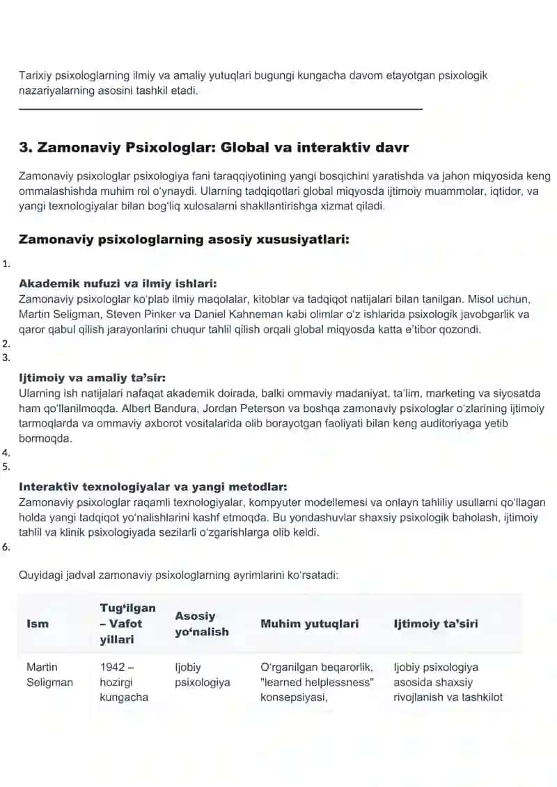 Tarixiy Psixologlar: Ilmiy poydevor va tarixiy ta'sir 3
