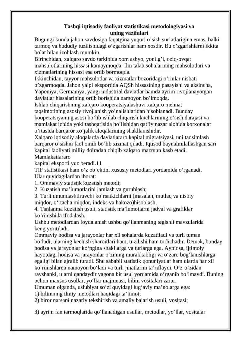 Tashqi iqtisodiy faoliyat statistikasi 3