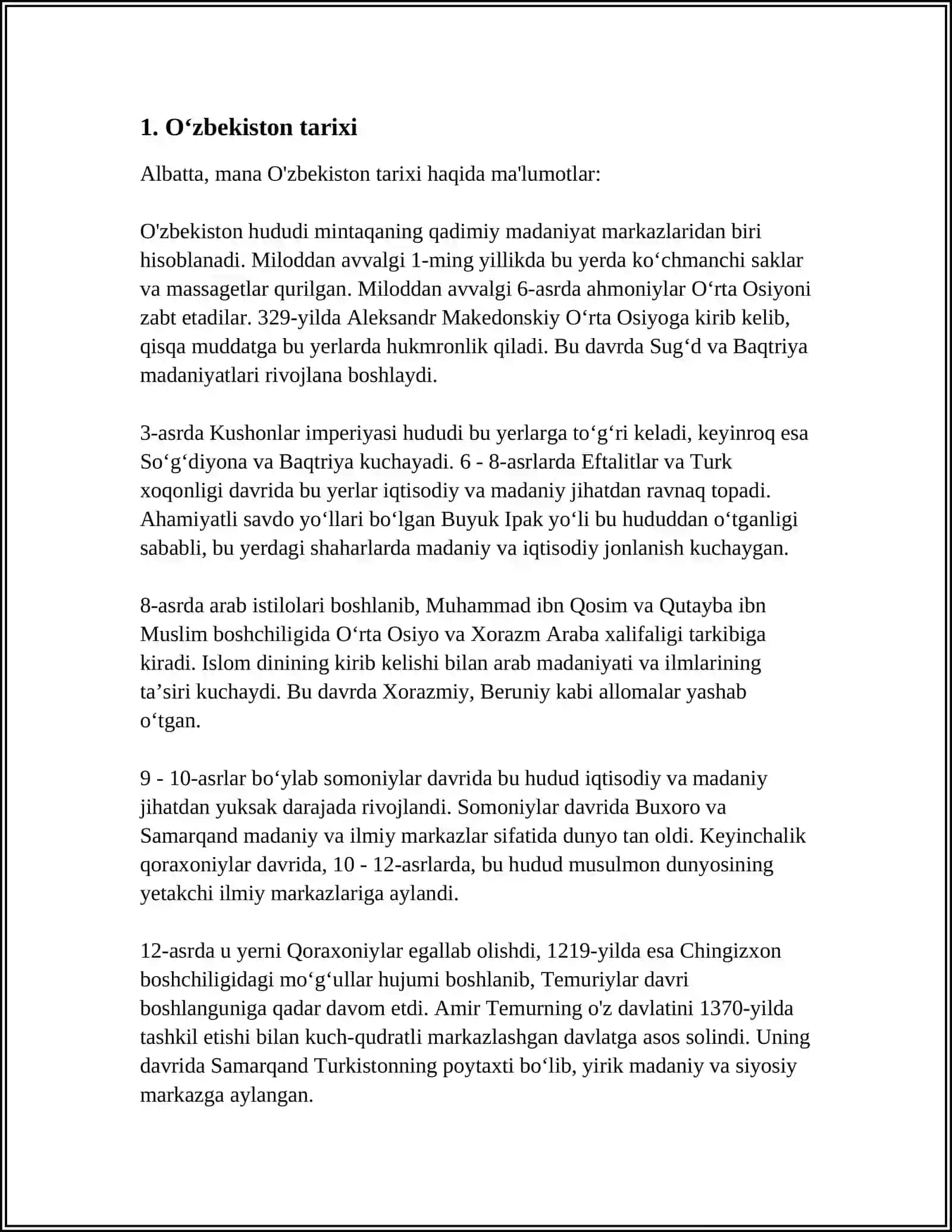 Oʻzbekiston tarixi 3