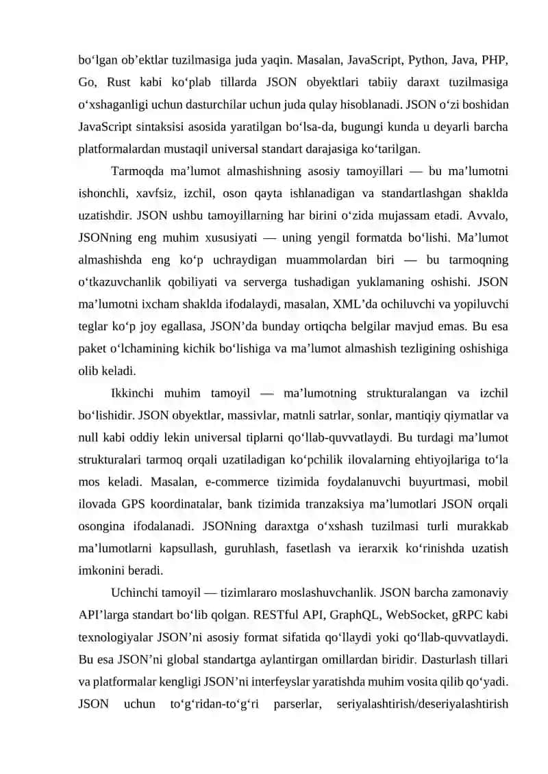 JSON PROTOKOLI ASOSIDA TARMOQDA MA’LUMOT ALMASHISH TIZIMINI YARATISH 3