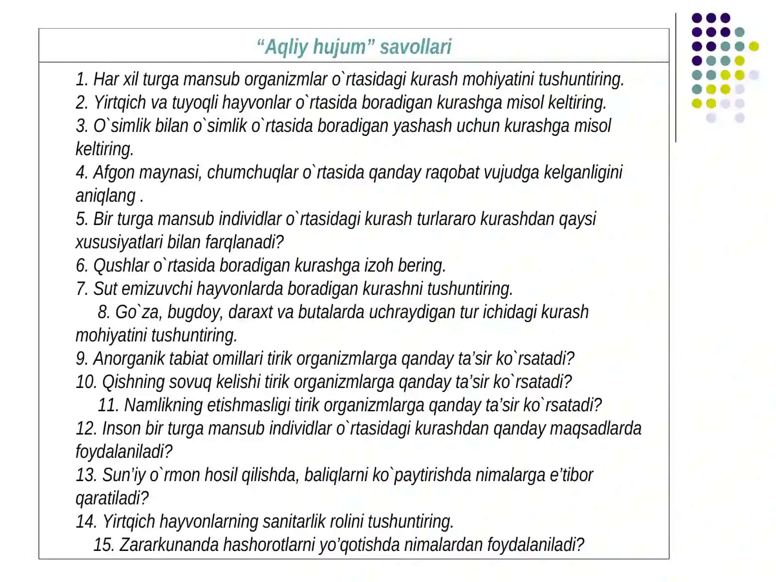 EVOLYUTSION TA`LIMOT. 14- MAWZU 3