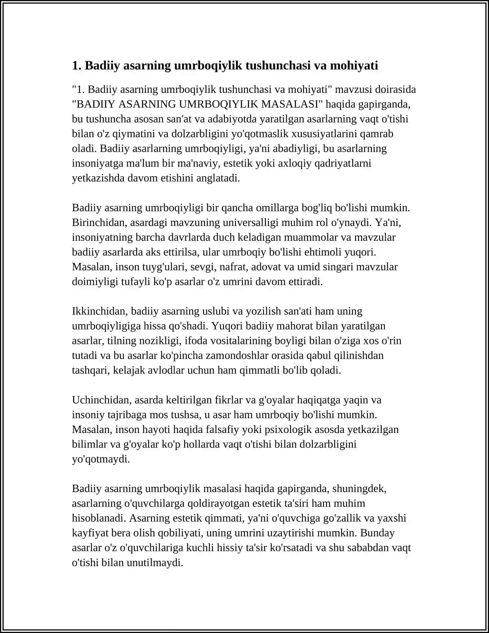 BADIIY ASARNING UMRBOQIYLIK MASALASI 3