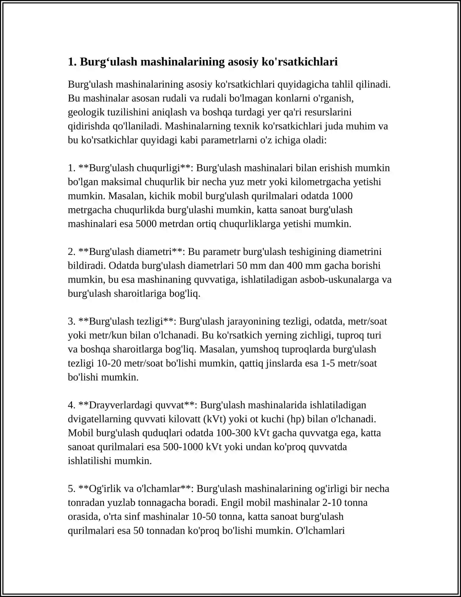 BURGʻULASH MASHINALARINING ASOSIY KO'RSATISHLARINI HISOBLASH 3