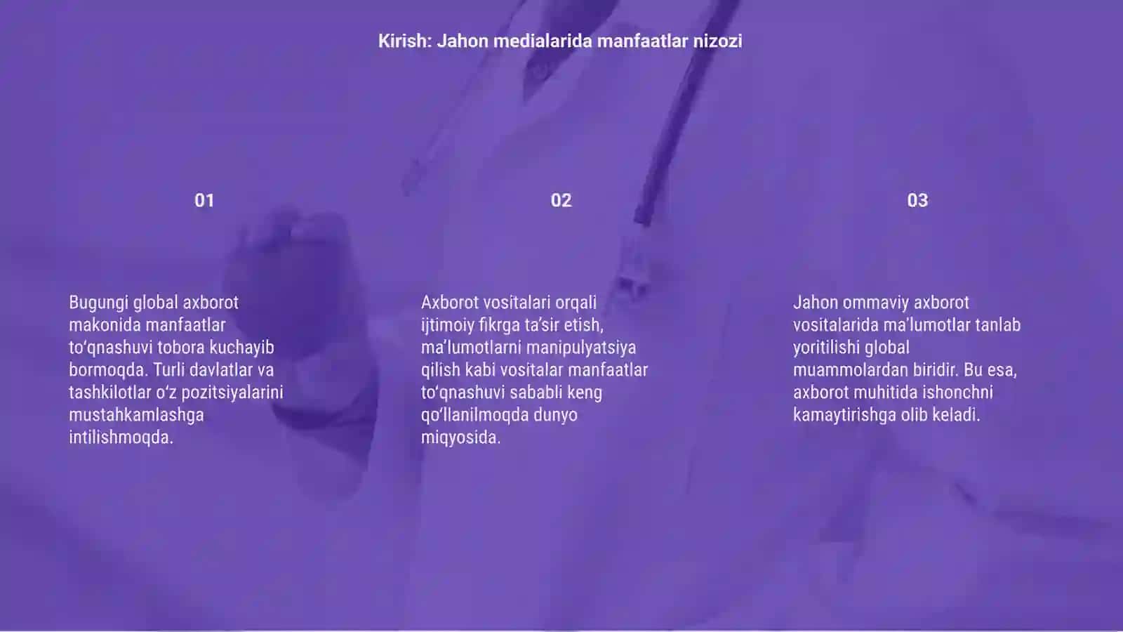 Jahon media va axborot makonida manfaatlar to'anashuvi 3