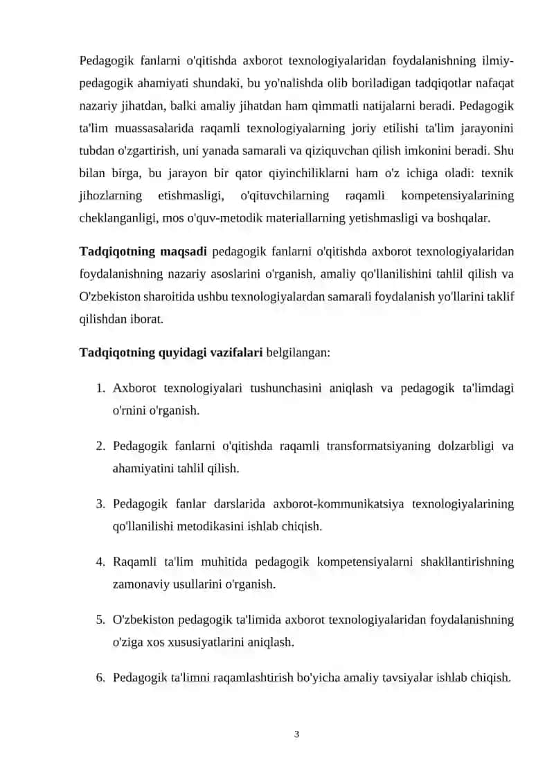 PEDAGOGIK FANLARNI O‘QITISHDA AXBOROT TEXNALOGIYALARIDAN FOYDALANISH 3