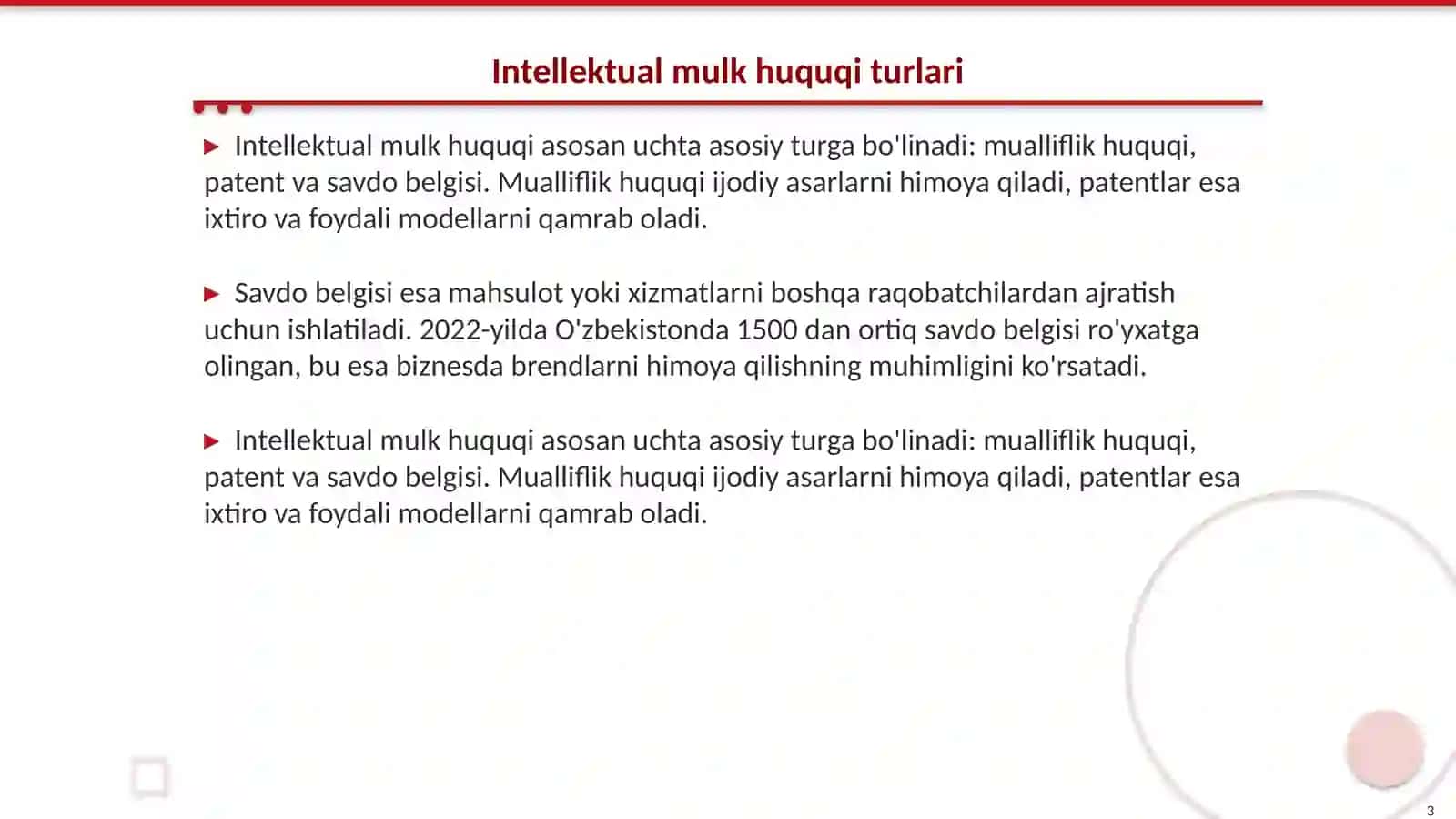 Intellektual mulk huquqini himoya qilish 3