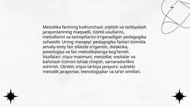 Metodika fan metodikasi va oʻqitish metodikasi mohiyati 3