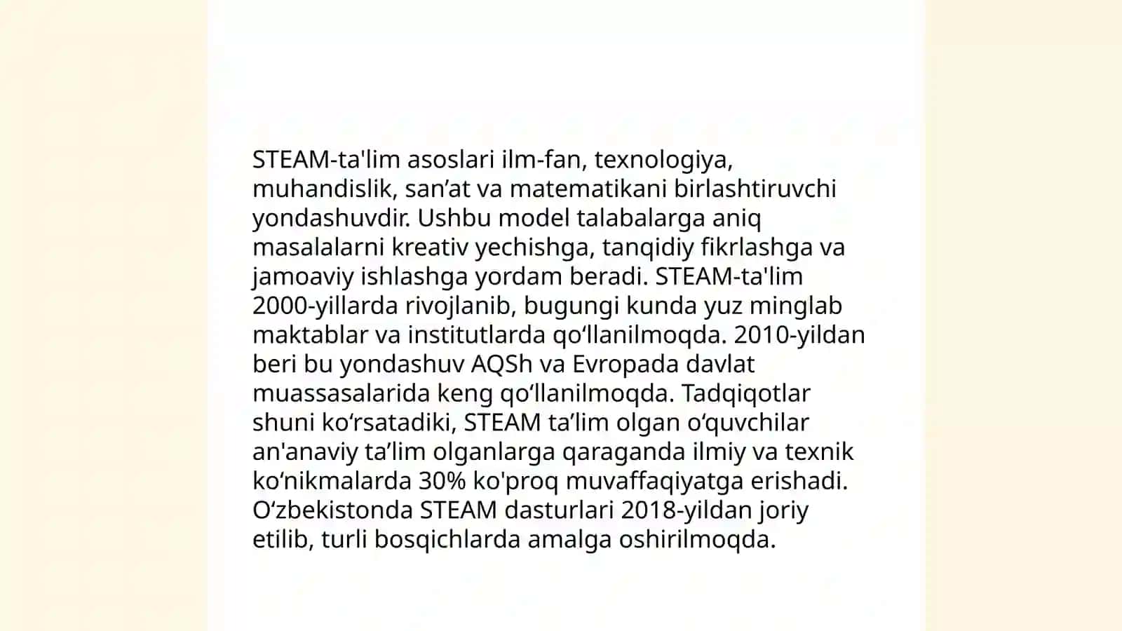 STEAM-ta'lim. Maktabgacha ta'limda STEAM texnologiyasi 3