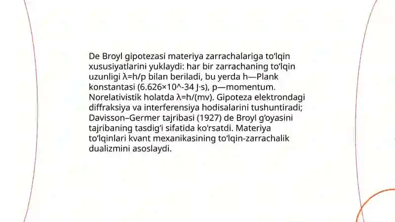 Kvant nazariyasi Lue-De broyl 3