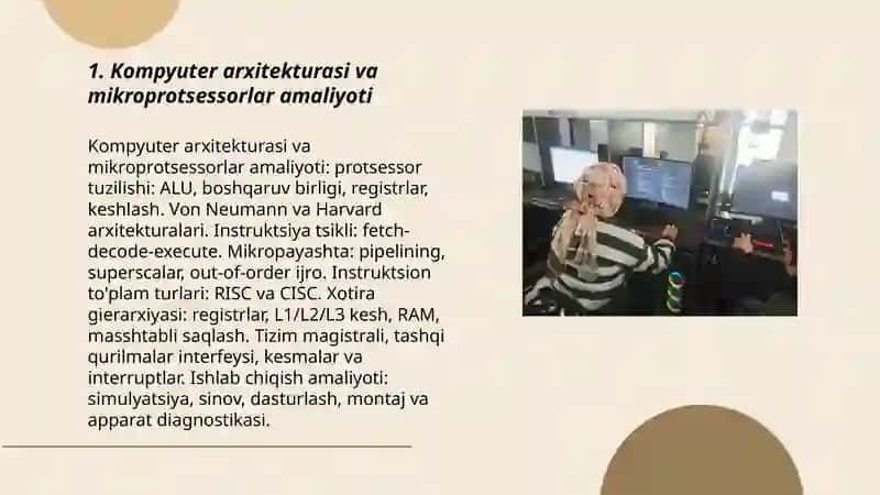 Kompyuter arxitekturasi va mikroprotsessorlar amaliyoti 3