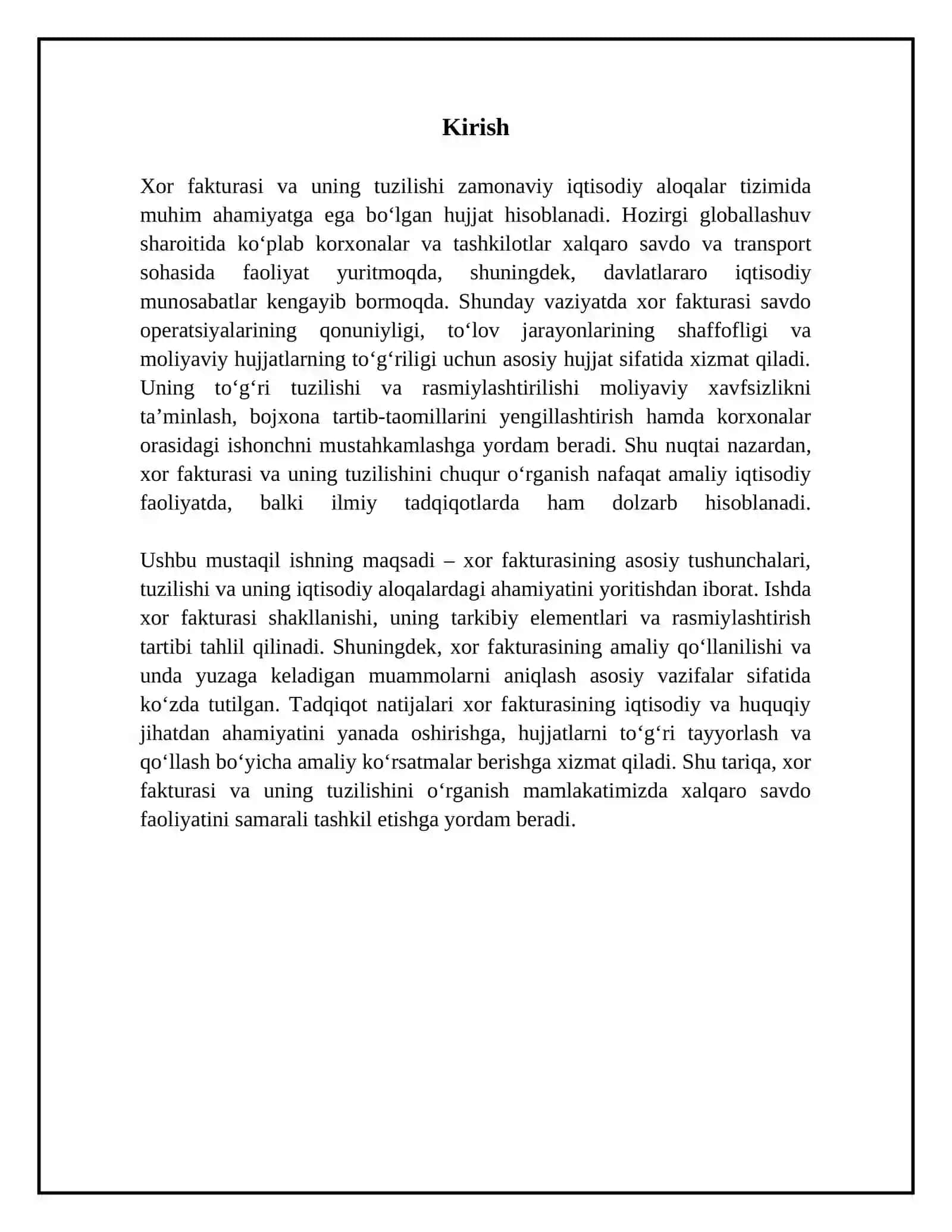 Xor fakturasi va Tuzilishi 3