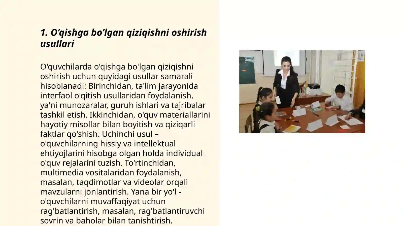 O’quvchilar qiziqishini o’rganuvchi va rivojlantiruvchi psixologik trening 3