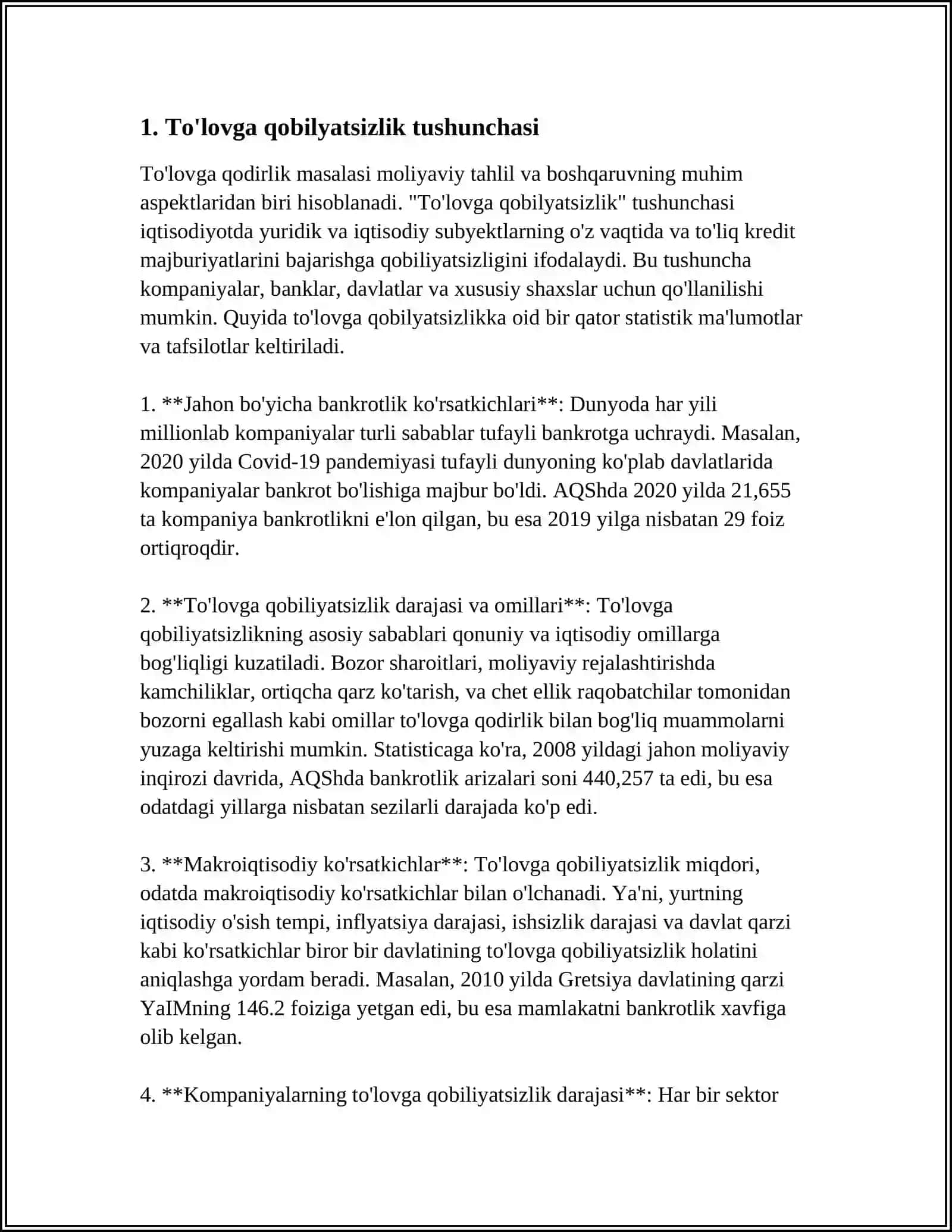 BIZNES HUQUQI SUBYEKTLARINING TO'LOVGA QOBILYATSIZLIGI 3