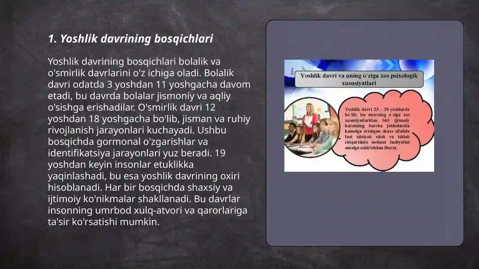 Yoshlik davri va uning o'ziga xos psixologik xususiyatlari 3
