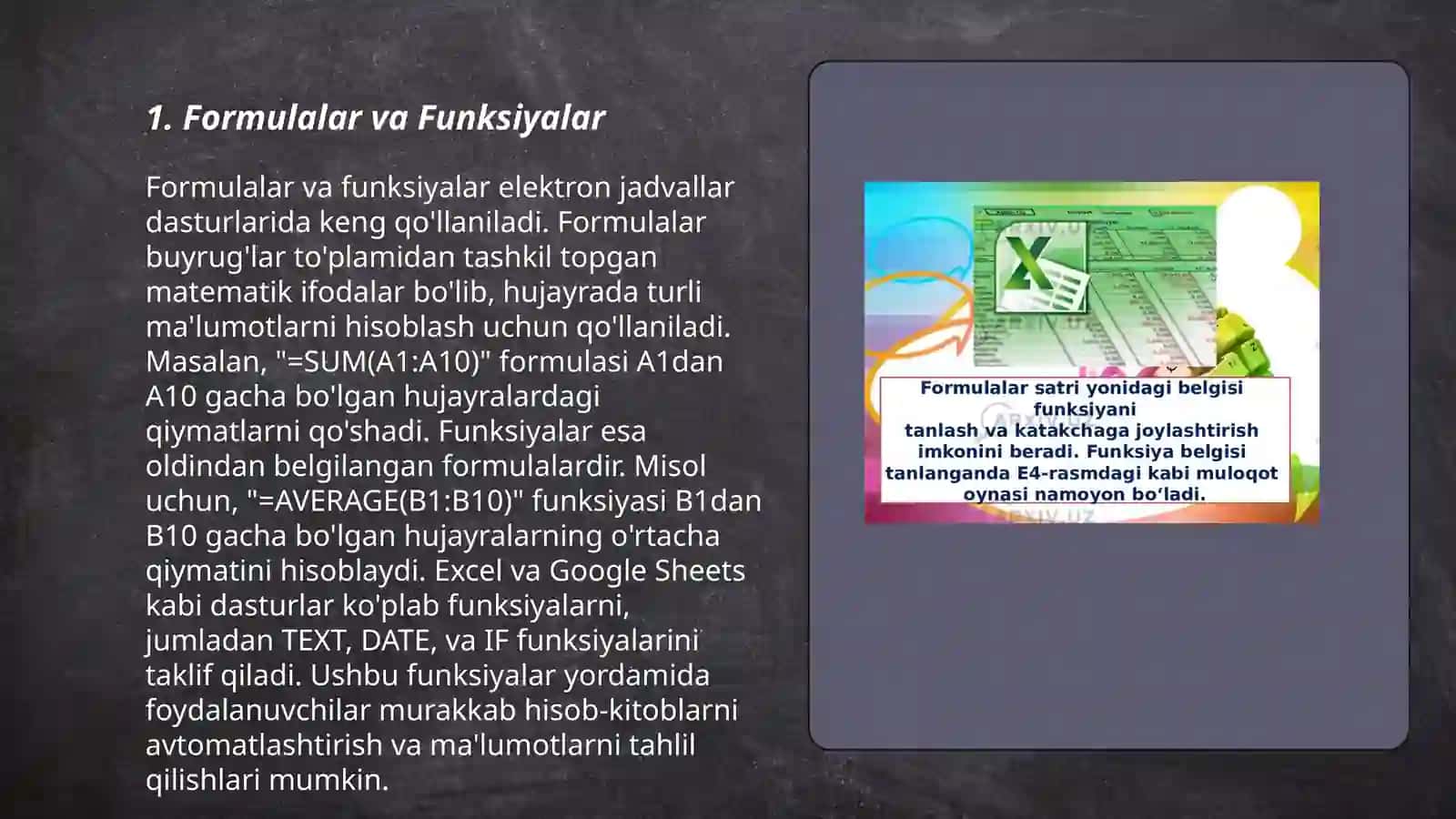 Formulalar va Funksiyalar 3