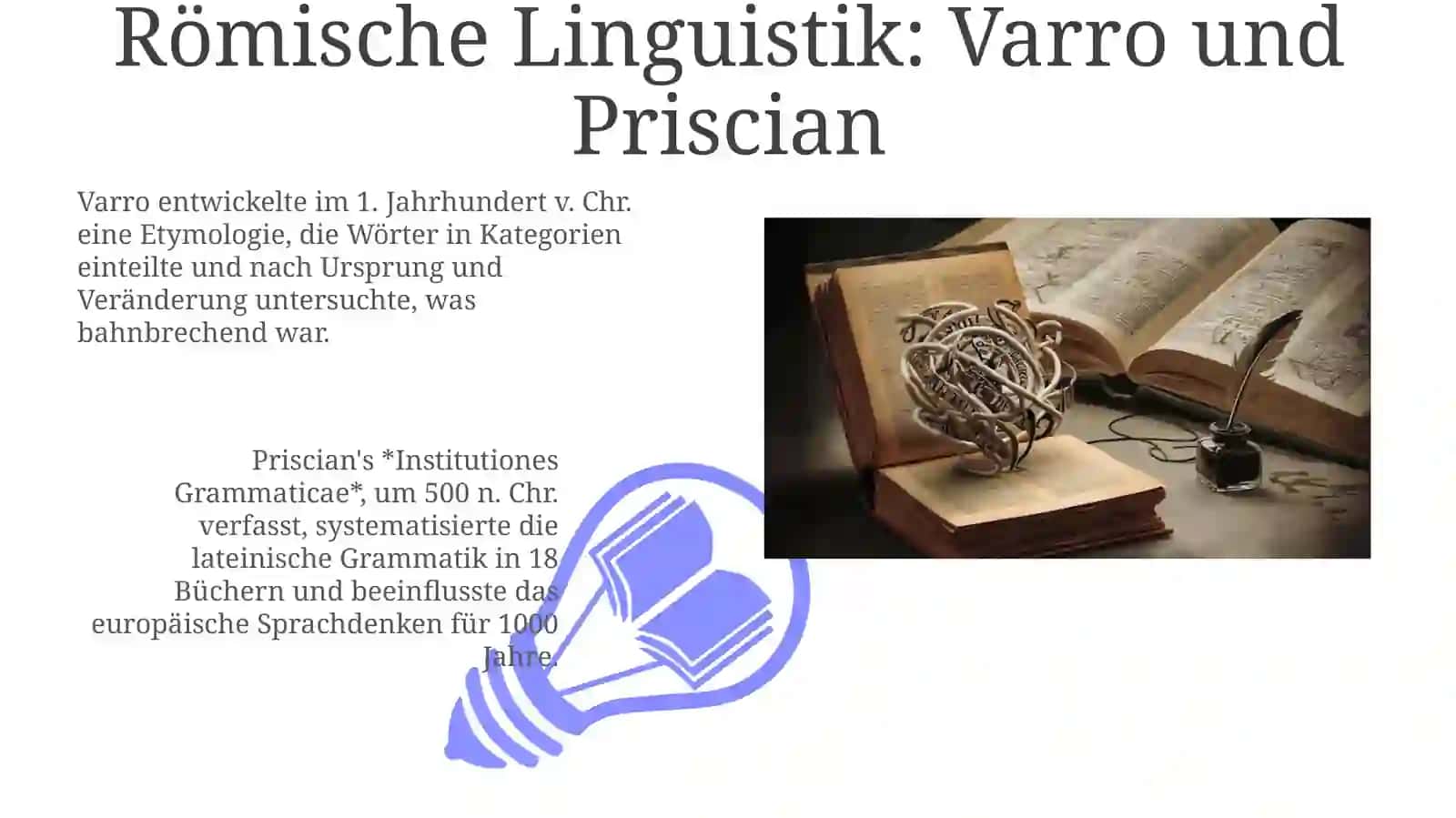 Römische Linguistik: Varro und Priscian 3