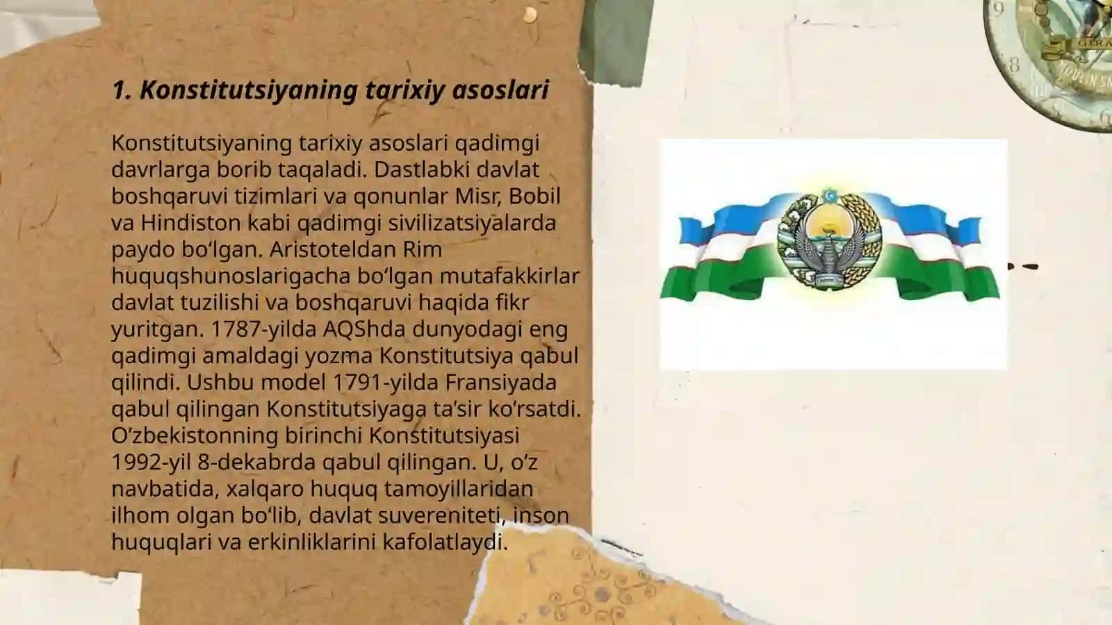 Konstitutsiya XXI asr zamonaviy O'zbekistonining asosiy qonuni 3