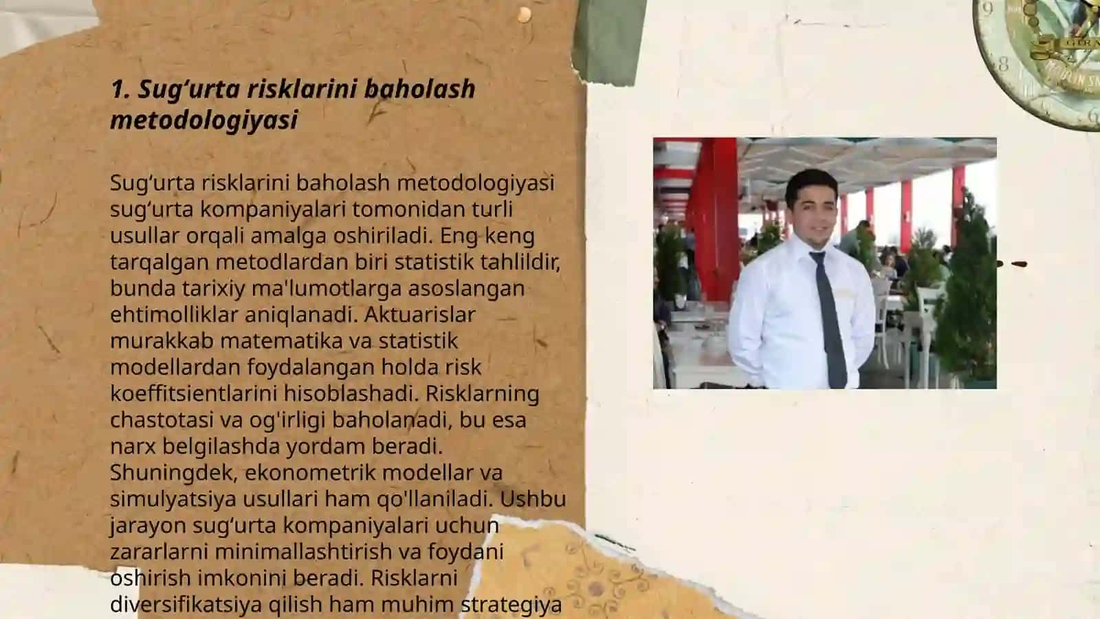 Sugʻurta faoliyatining barcha yoʻnalishlari yuzasidan umumiy uslubiy rahbarlikni amalga oshirish 3