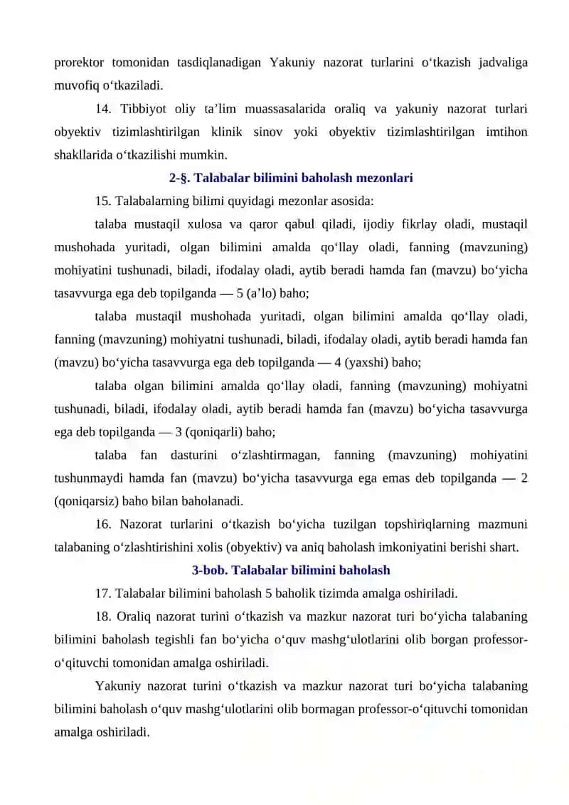 10-amaliy mashg’ulot: Talabalar bilimini nazorat qilish 3