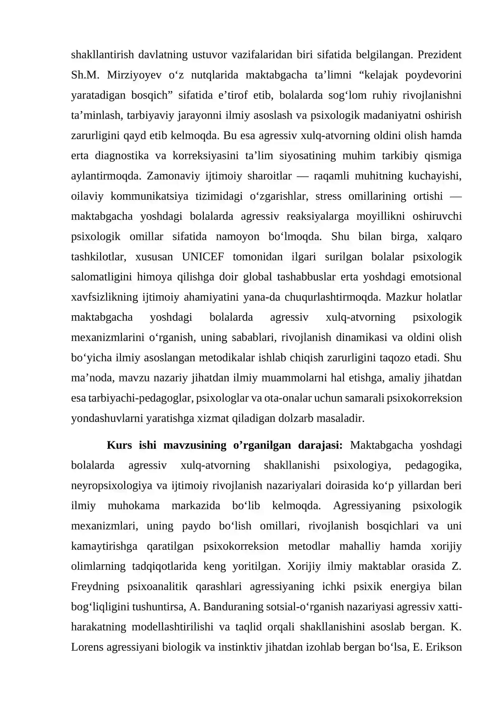 Maktabgacha tarbiya yoshidagi bolalarda agressiv holatni shakllanishining psixologik xususiyatlari 3