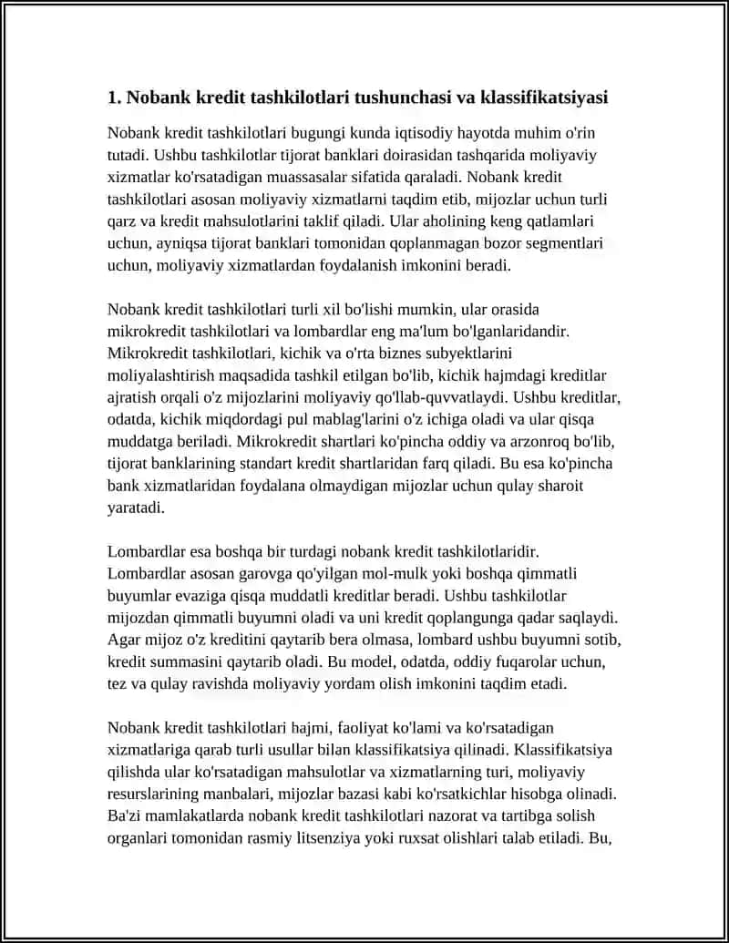 NOBANK KREDIT TASHKILOTLARI, LOMBARDLAR VA MIKROKREDIT TASHKILOTLARINING TARKIBI VA VAZIFALARI 3