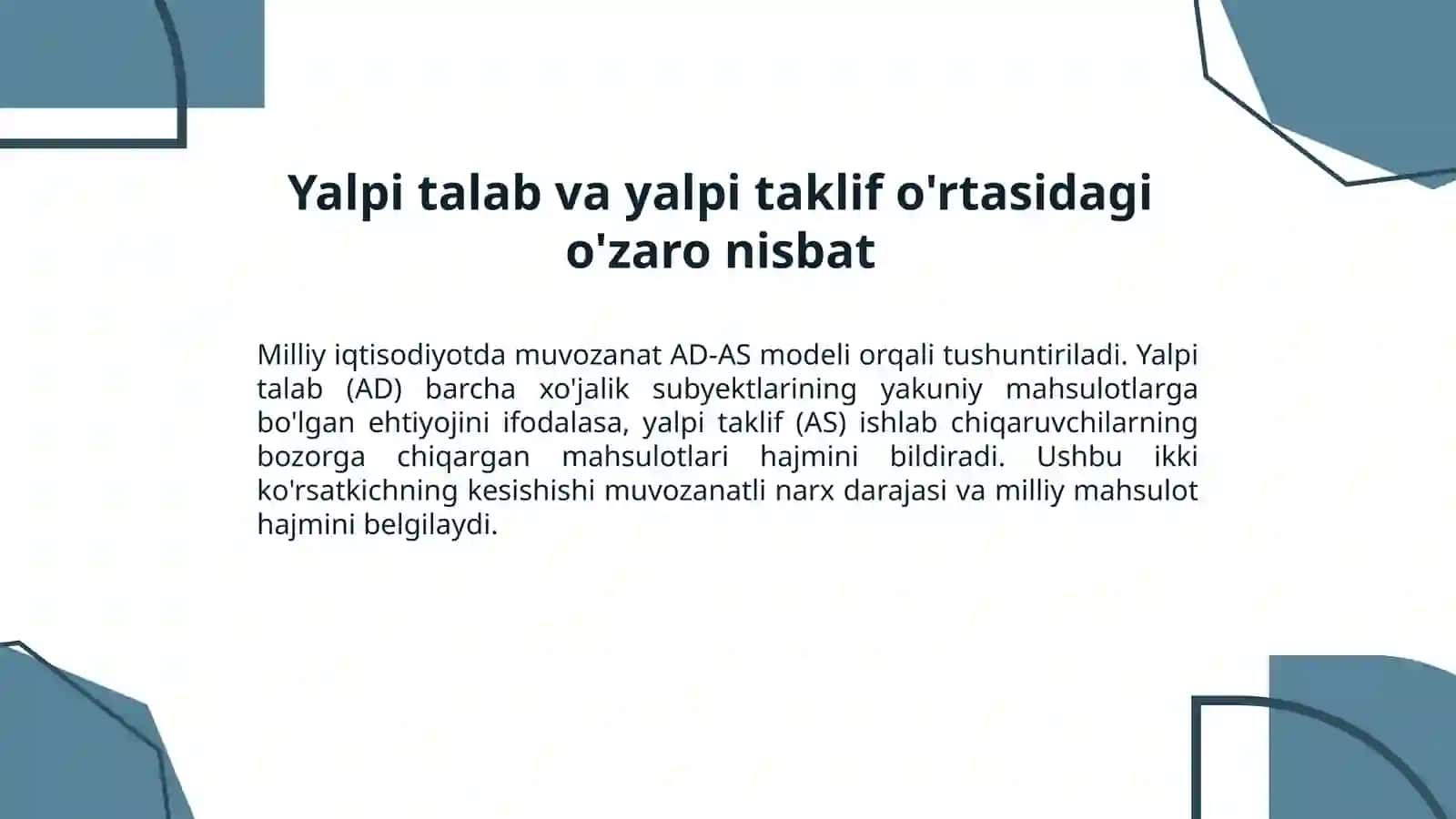 Milliy iqtisodiyot muvozanatining asosiy tushunchalari va tarkibiy qismlari 3