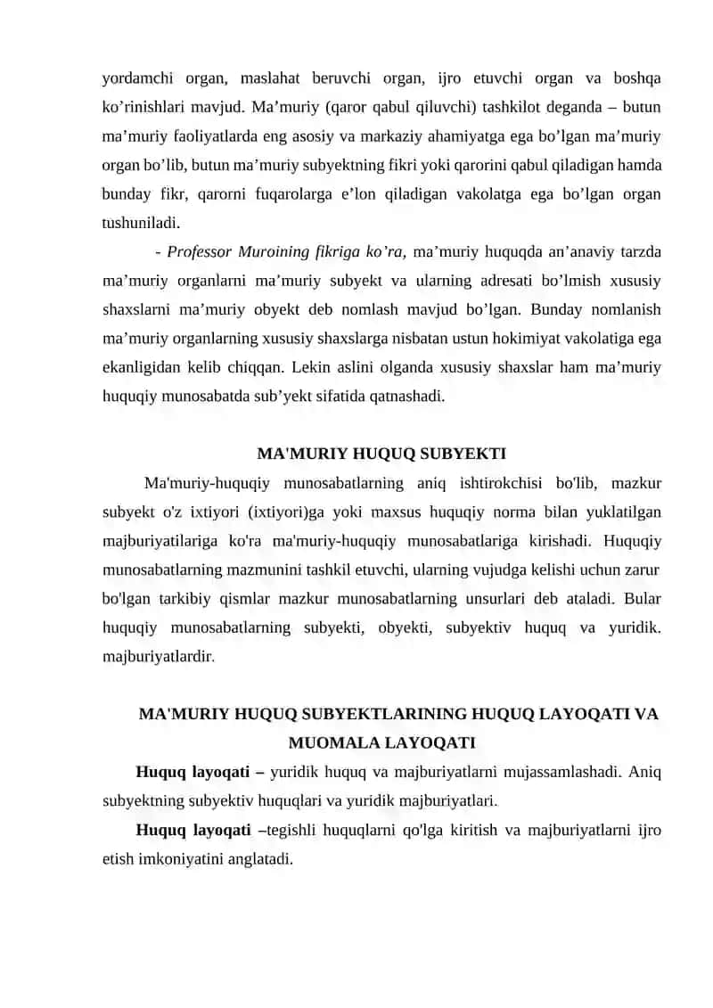 Ma’muriy Huquqning Huquqiy Manbalari 3
