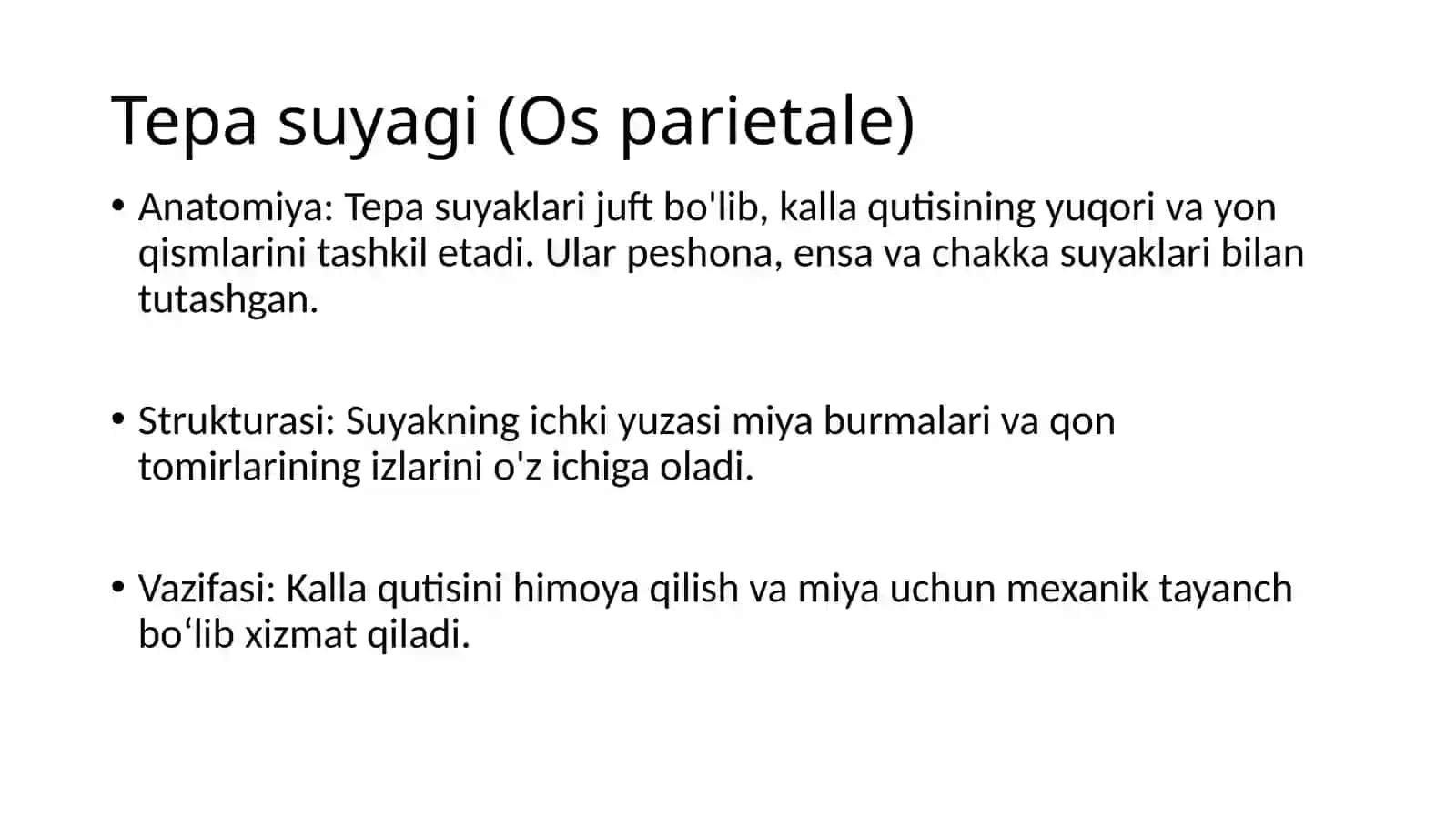 Kallaning tepa, ensa va chakka suyaklari 3
