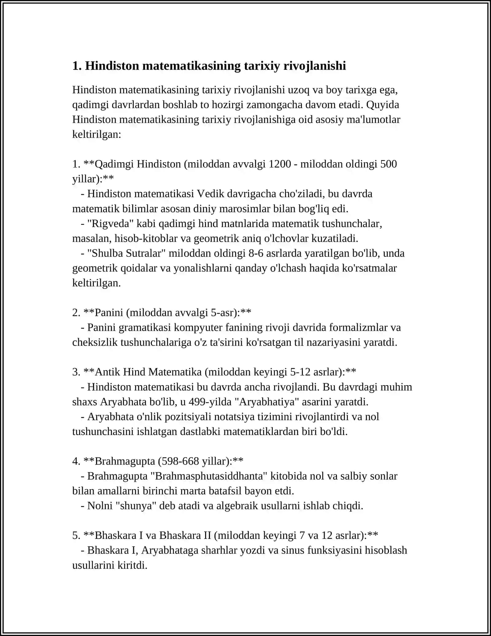 HINDISTON VA ISLOM DUNYOSINING MATEMATIK ILMGA QO`SHGAN HISSASI 3