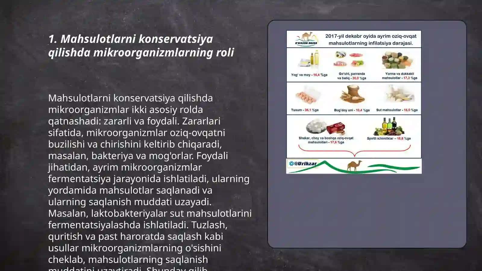 Mahsulotlarning va oziq ovqat xom ashyolarini qayta ishlashda ishlatiladigan mikroorganizmlar haqida tushuncha 3