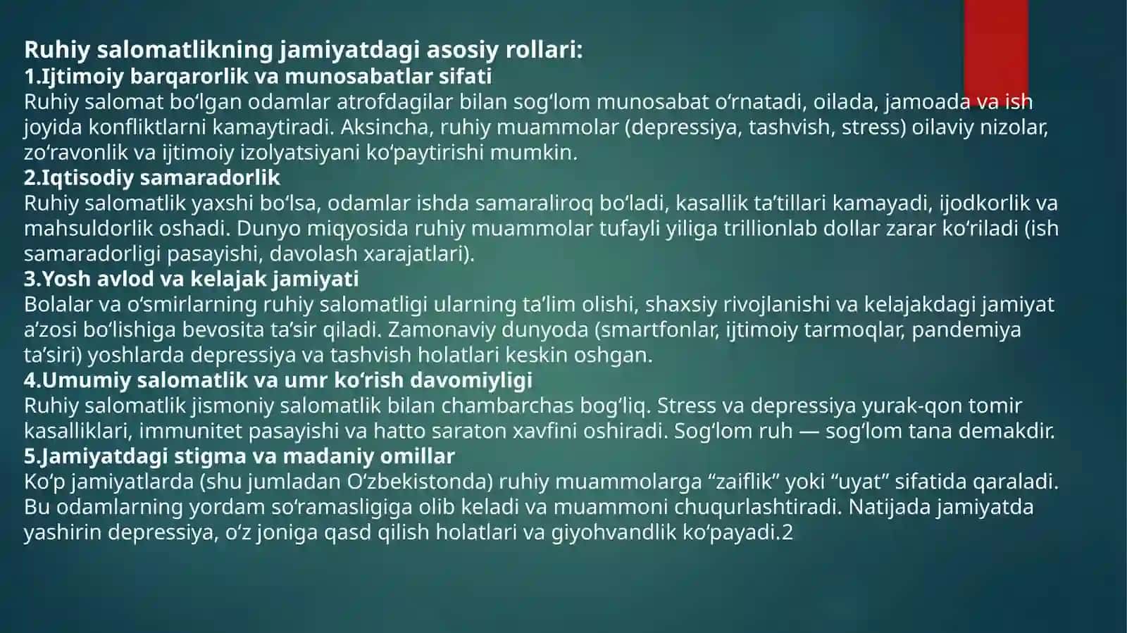 Ijtimoiy ish va aholining ruhiy salomatligi 3