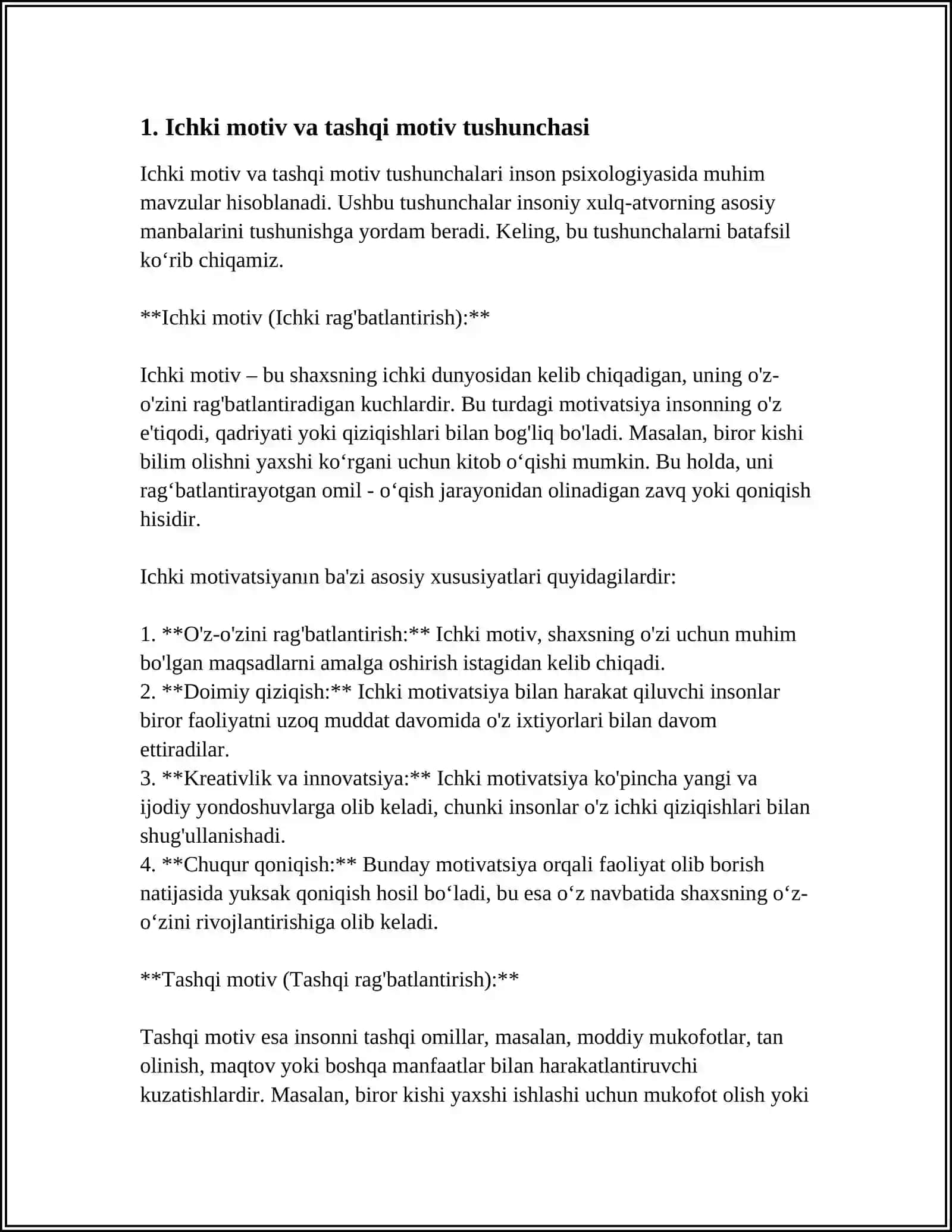 XORIJ PSIXOLOGIYASIDA MOTIV VA MOTIVATSIYA MUAMMOSI 3