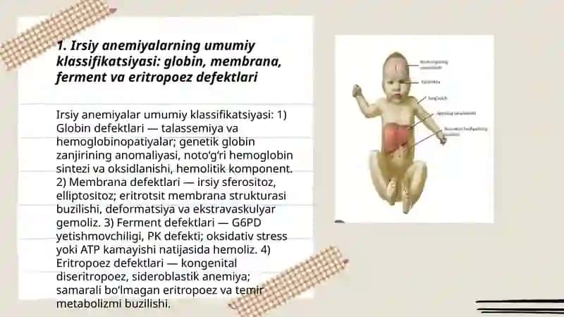Irsiy anemiyalarning klassifikatsiyasi, rivojlanish mexanizmlari 3
