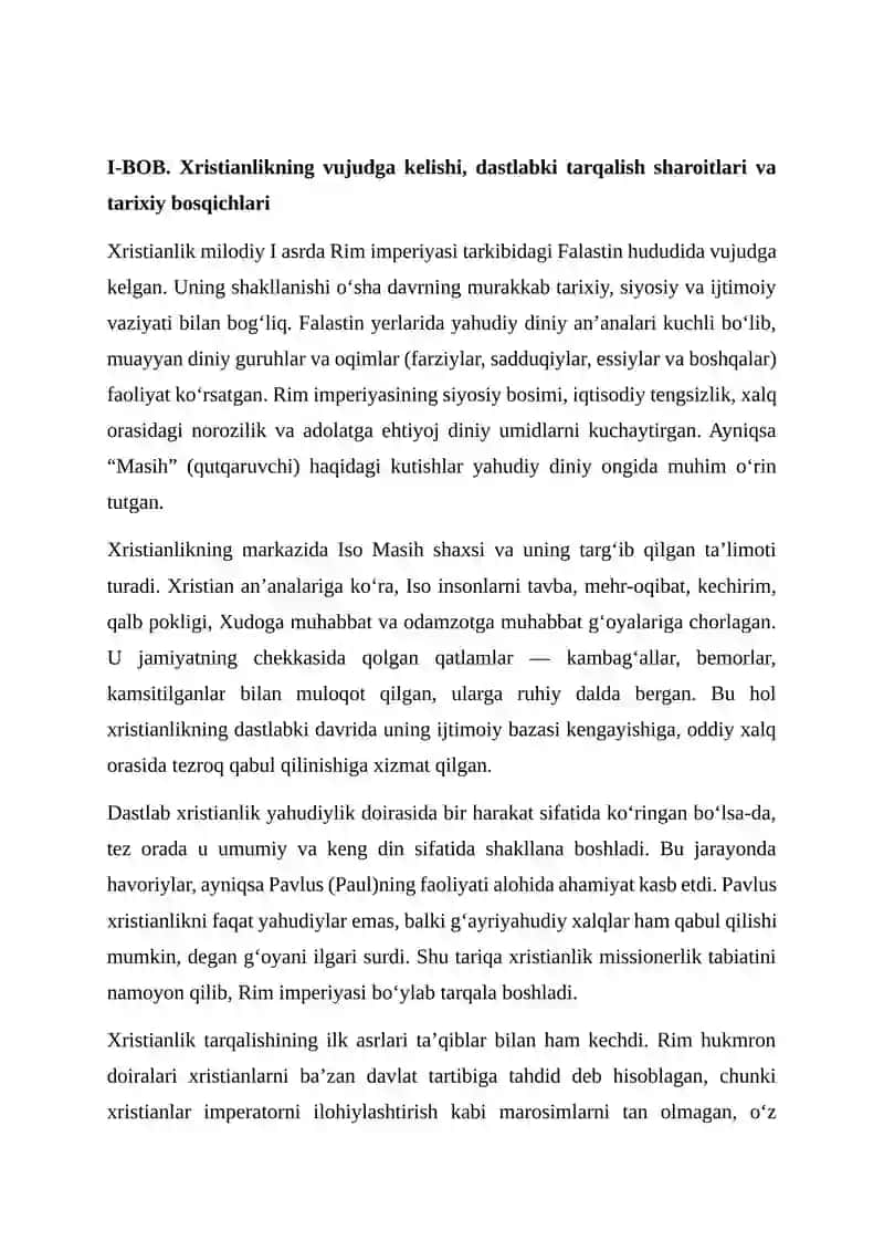 Xristianlik dinining jahon dini sifatidagi maqomi 3