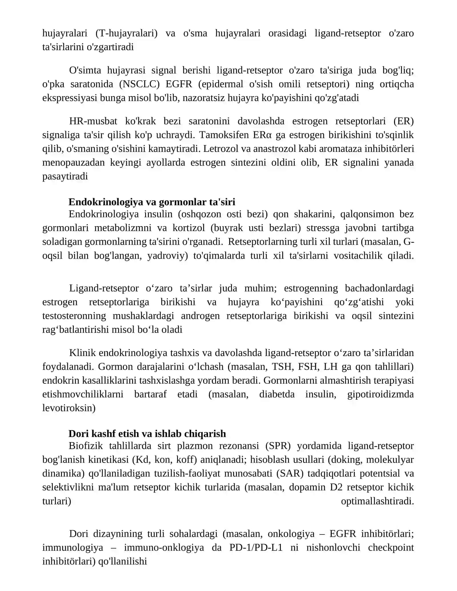Ligand retseptor bog'lanishlar uchun dasturlar 3