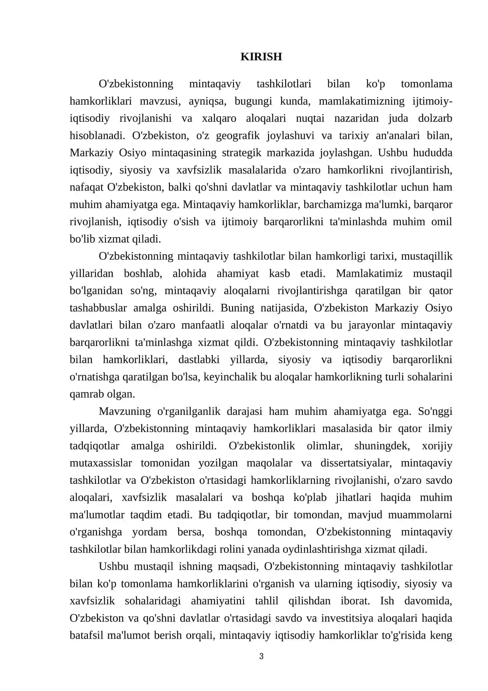 O'zbekistonning mantaqaviy tashkilotlari bilan ko'p tomonlama hamkorliklari 3