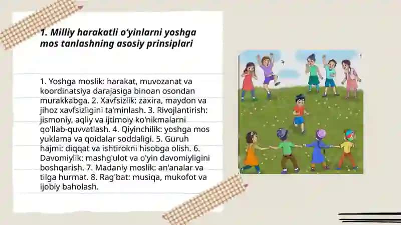 Milliy harakatli oʻyinlarni yoshiga mos tanlash 3