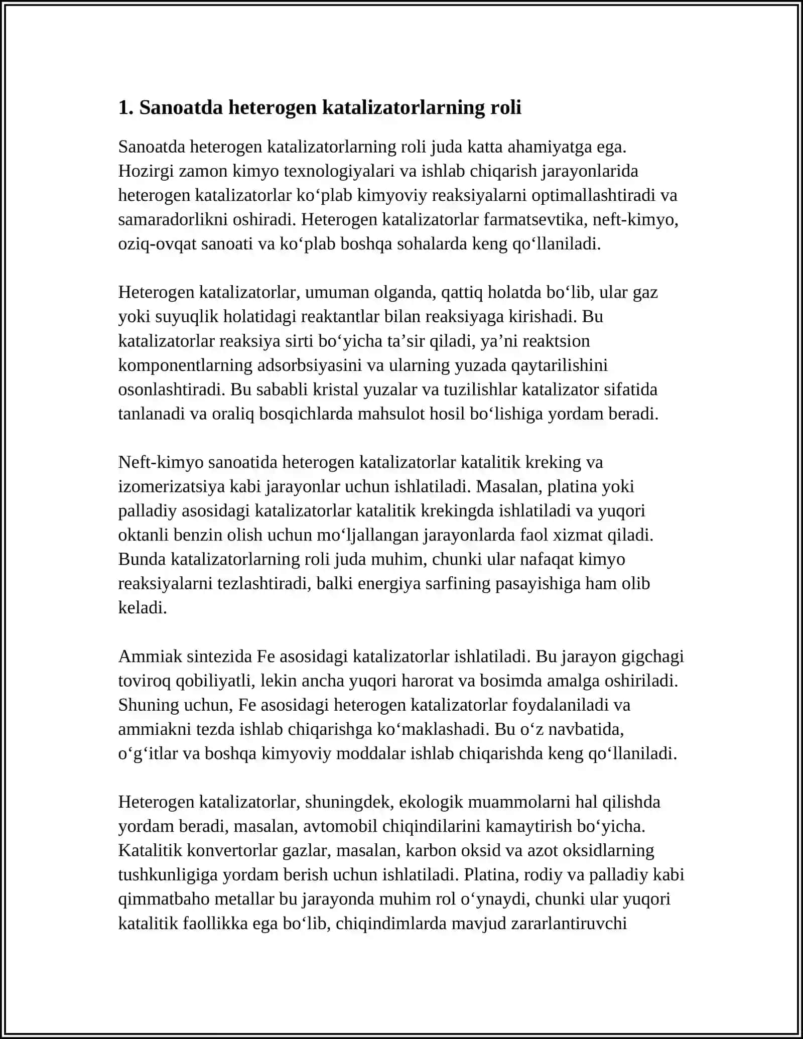 SANOATDA KATALIZATORLARNI QOʻLLANILISHI 3