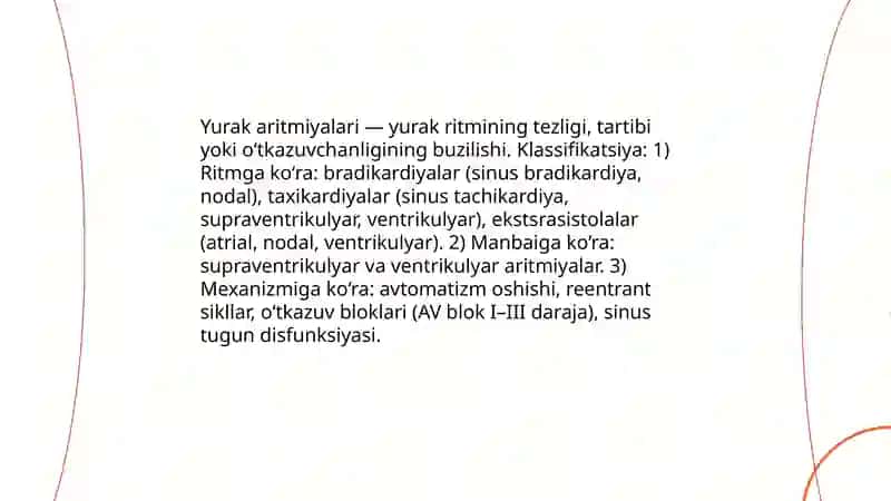 Yurak aritmiyalari Zafarovna 3
