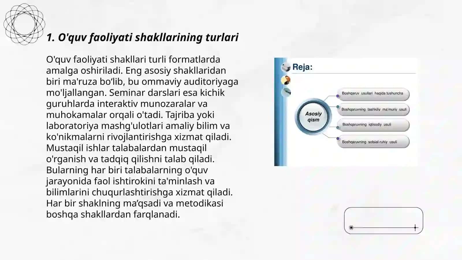 O'quv faoliyati shakllarining turlari 3