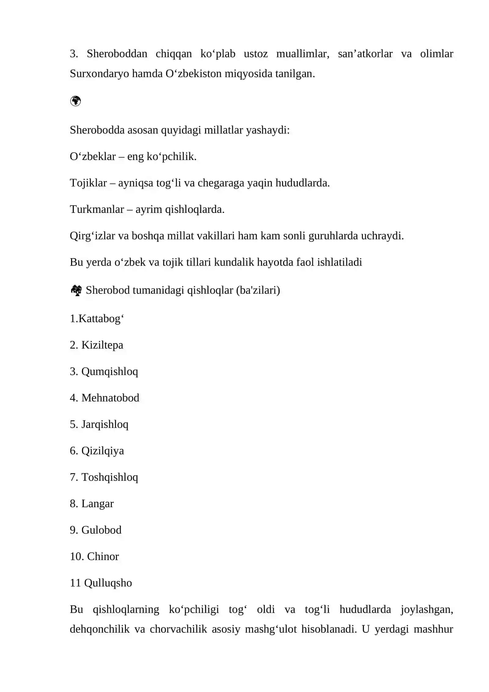 DIALEKTOLOGIK AMALIYOTNING BAJARILISHI TO’G’RISIDAGI H I S O B O T I 3