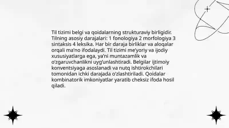 Tilning tizim sifatidagi mohiyati bo’yicha taqdimot tayyorlash 3