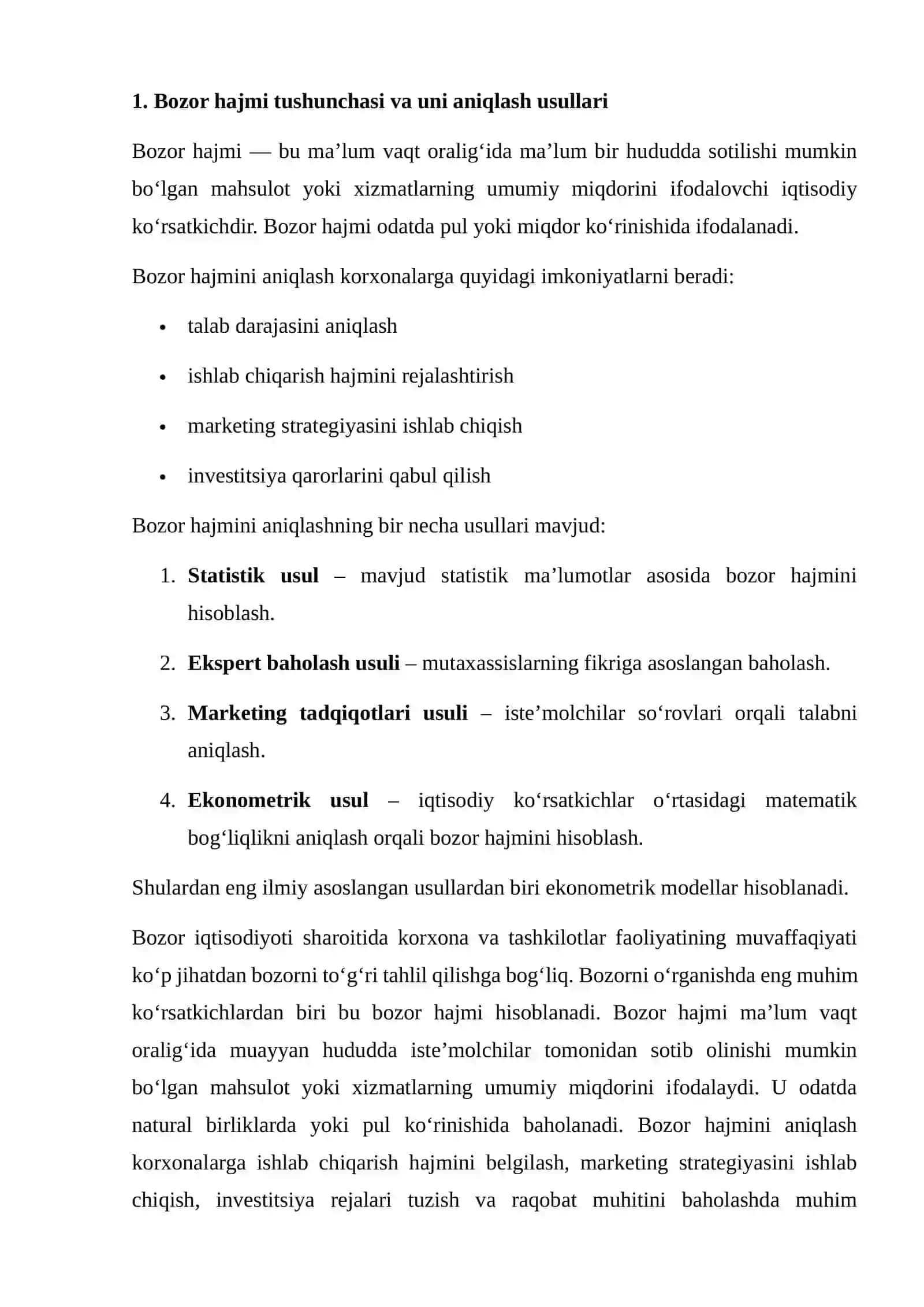 Ekonometrik modellar tushunchasi va ularning iqtisodiy tahlildagi ahamiyati 3