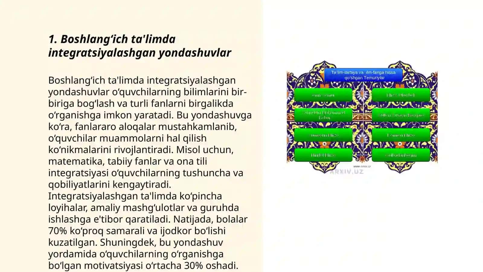 Jahon ta'lim tizimida boshlangʻich ta'limni o'qitishga xos samarali yondashuvlar 3